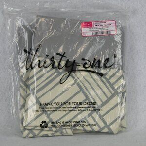 Thirty One MEDIUM Reversible Bin in Grey Patchwork - NEW Great Organizer